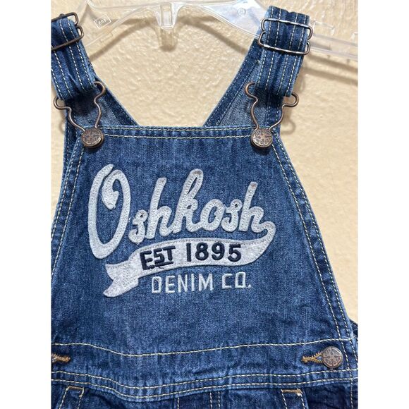 Vintage Style OshKosh B’gosh Denim Overalls Toddler‎ Boys 24M Logo Bib - Picture 5 of 5